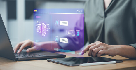 Tech ai analyzing data. Technology artificial intelligence analysis.