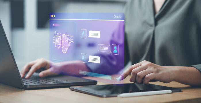 Tech ai analyzing data. Technology artificial intelligence analysis.