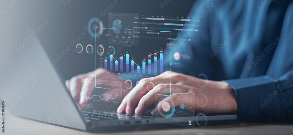 Poster business strategy analysis data, analyst database development analytic.