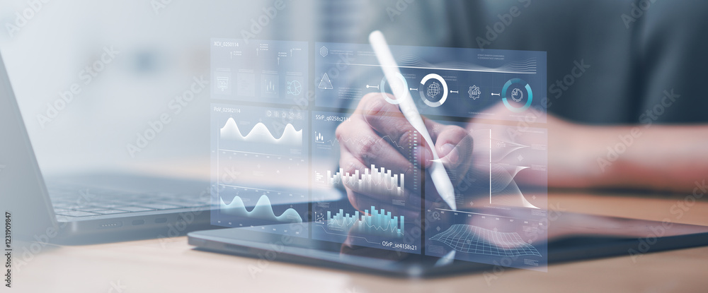 Poster business strategy analysis data, analyst database development analytic.