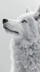 Obraz premium HD Phone Wallpaper Majestic Arctic Wolf Covered in Snow Winter Wildlife Portrait