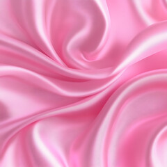Obraz premium Pink silk satin background. Soft wavy folds on the fabric. Wedding, anniversary, valentine, love, tender, holiday, celebration, card. Beautiful pink abstract background with copy space for your design