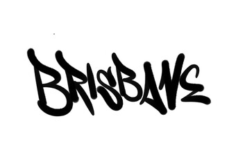 BRISBANE city name in sprayed graffiti hand drawn isolated letters style