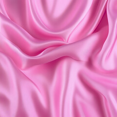Obraz premium Pink silk satin background. Soft wavy folds on the fabric. Wedding, anniversary, valentine, love, tender, holiday, celebration, card. Beautiful pink abstract background with copy space for your design