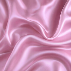 Obraz premium Pink silk satin background. Soft wavy folds on the fabric. Wedding, anniversary, valentine, love, tender, holiday, celebration, card. Beautiful pink abstract background with copy space for your design