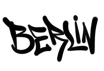 BERLIN city name in sprayed graffiti letters isolated style