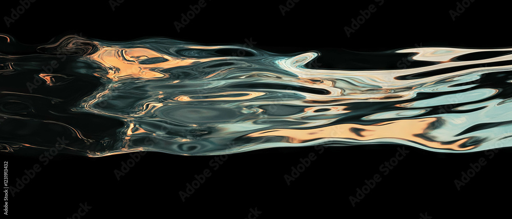 Poster artistic reflection overlay with distorted glass patterns on a dark background