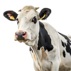 Black and white cow lying down on the grass