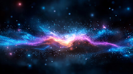 Exploring the intricate patterns of neurons in the brain amidst a vibrant cosmic background