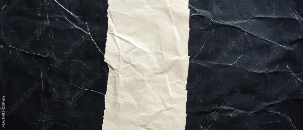 Aufkleber rough handmade paper overlay on a dark background with natural fibers and empty space
