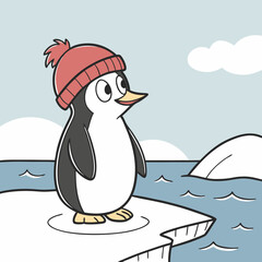 A penguin with a hat