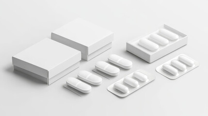 Cardboard boxes mockup, white cargo and parcel packages. Carton containers. Closed packaging for goods, isolated distribution blank packs for pills, food, freight shipping Realistic 3d vector set