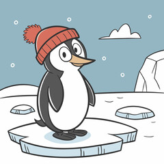 A penguin with a hat