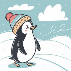 A penguin with a hat