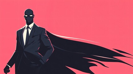 Professional Superhero Businessman Flat Vector Illustration for Business Concepts and Website Designs