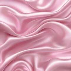 Obraz premium Pink silk satin background. Soft wavy folds on the fabric. Wedding, anniversary, valentine, love, tender, holiday, celebration, card. Beautiful pink abstract background with copy space for your design