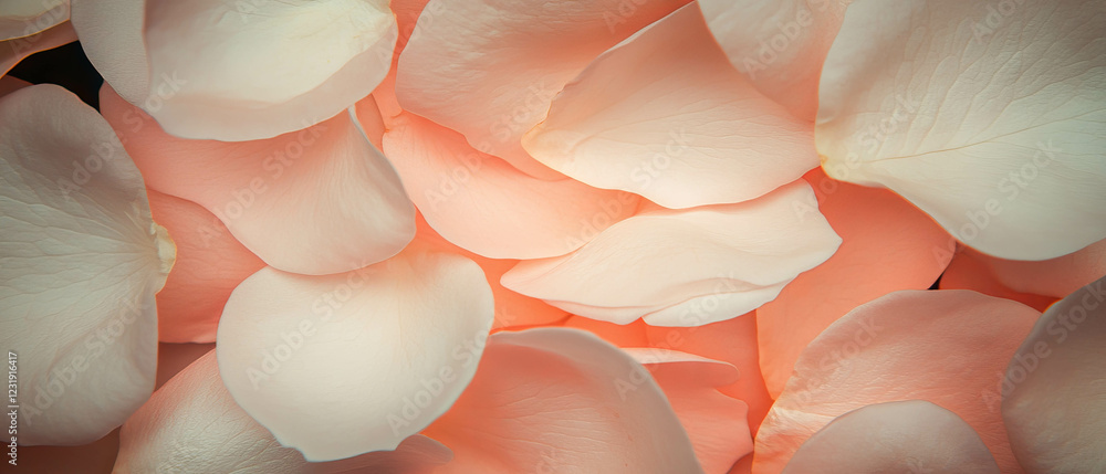 Poster scattered rose petals overlay texture on a black background with subtle transparency