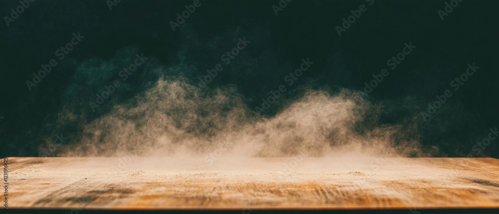 Poster dust settles on surfaces creating an aged and empty appearance against a black background
