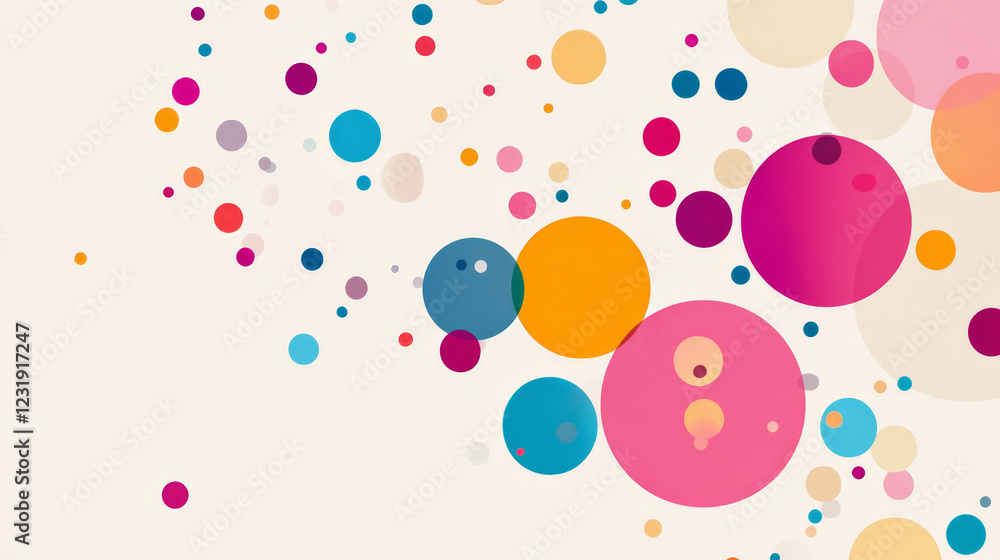Poster abstract vector background with simple color circles
