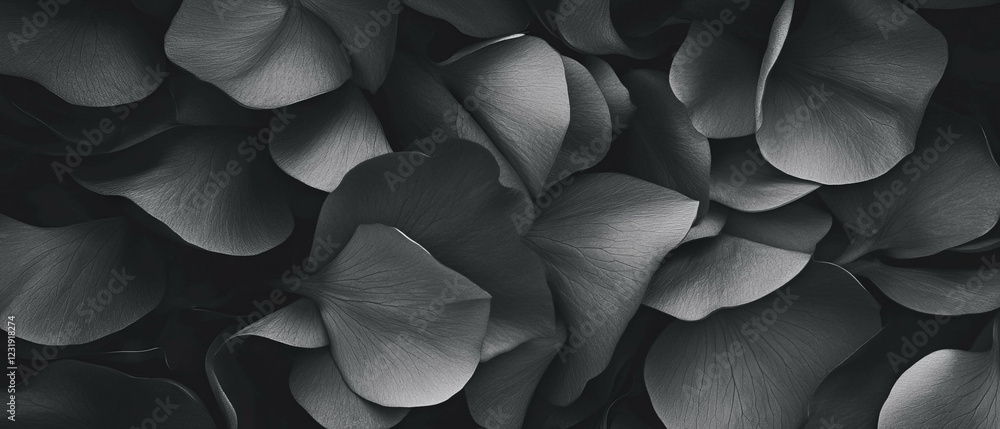 Poster silky smooth petals with soft velvety texture create an elegant composition on black background