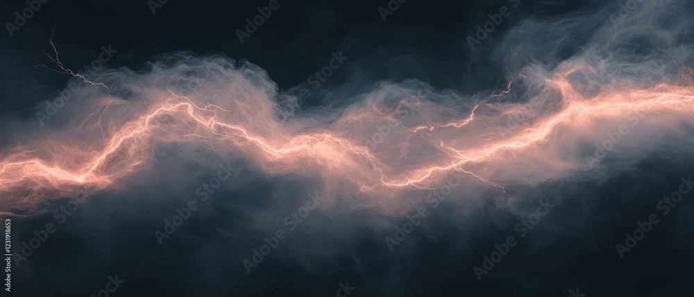 Poster smoke and lightning texture overlay with atmospheric depth against a black background