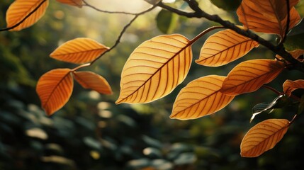 A close-up view of leaves on a tree branch, great for nature and outdoors scenes