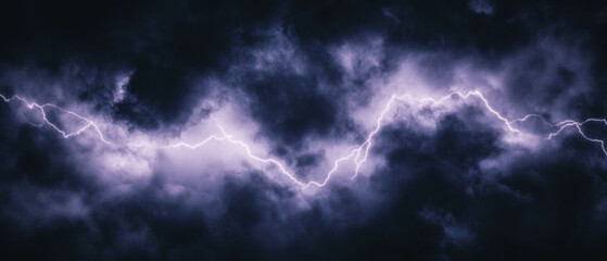 Dissipating smoke overlay with dramatic lightning strikes against a black background