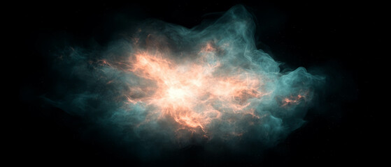 Obraz premium Dynamic smoke overlay texture with dramatic lighting effects on a dark background