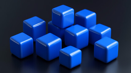 Obraz premium Geometric Art of Blue Cubes