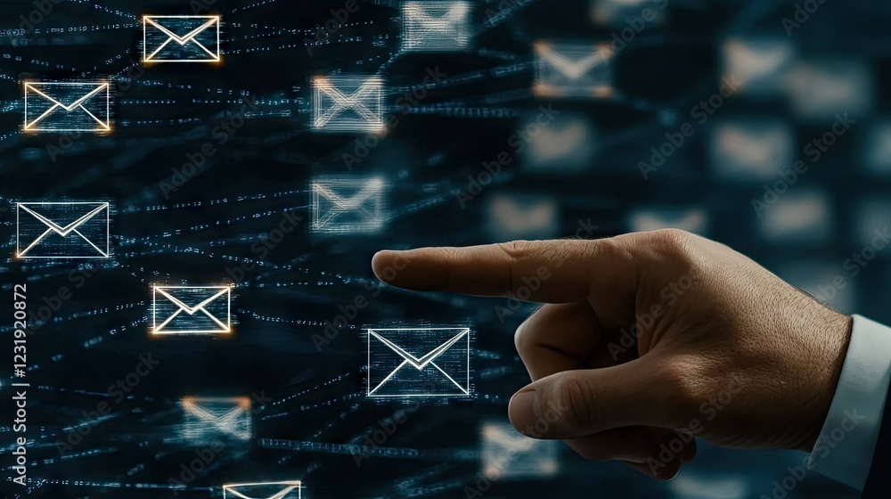 Aufkleber delving into the realm of digital communication by examining email interactions and the role of tech