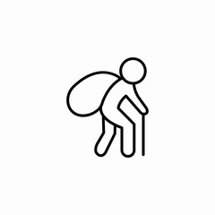 back sack carrying icon sign vector