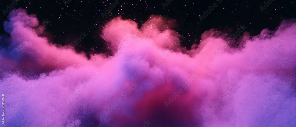 Poster dynamic smoke overlay with floating particles and atmospheric details on dark background