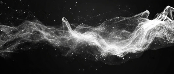 Flowing energy lines and spark streams creating a dynamic overlay on a black background