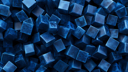 Geometric Art of Blue Cubes