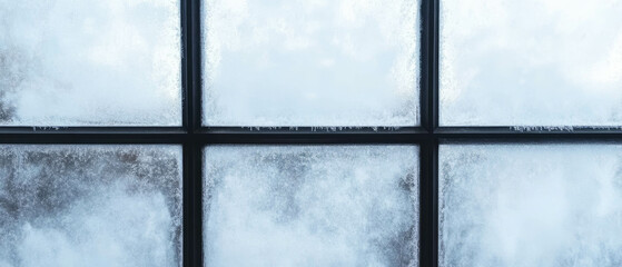 Frosty window overlay texture creating a cold winter vibe on a black background