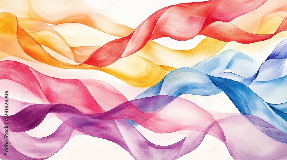 Aufkleber colorful flowing ribbons create a vibrant abstract design with smooth curves and soft gradients