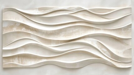 Wall art featuring abstract wave patterns in a modern interior design setting