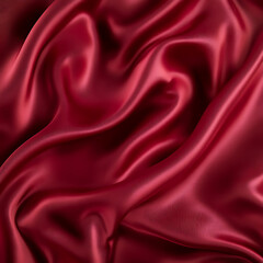 Claret Red silk satin fabric. Elegant abstract background. Liquid wave effect or silk with soft wavy folds.