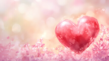 Obraz premium Romantic Pink Heart with Cozy Expression