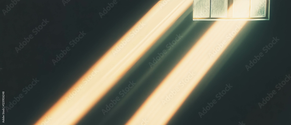 Poster sunlight streaming through a window creating a warm and inviting atmosphere in a dark space
