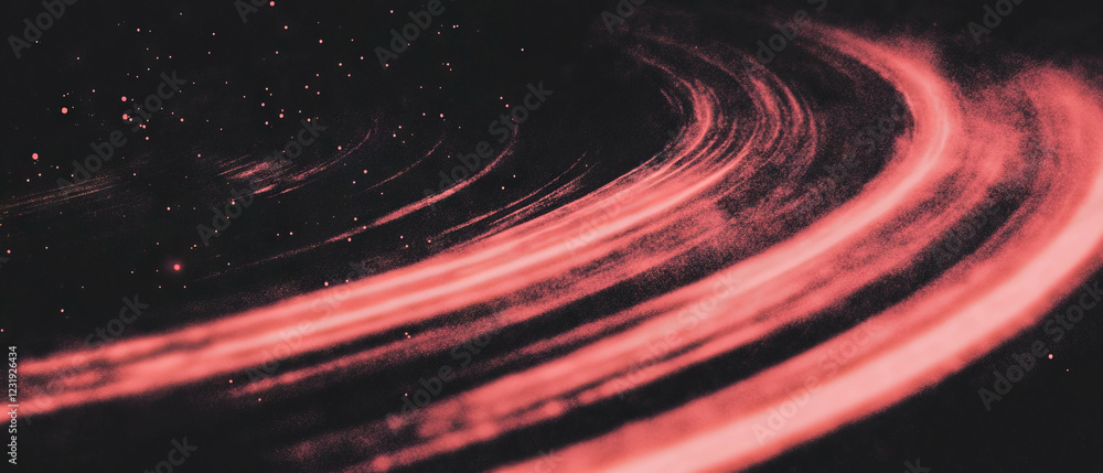 Poster swirling dust effect creating dynamic light patterns against a dark background