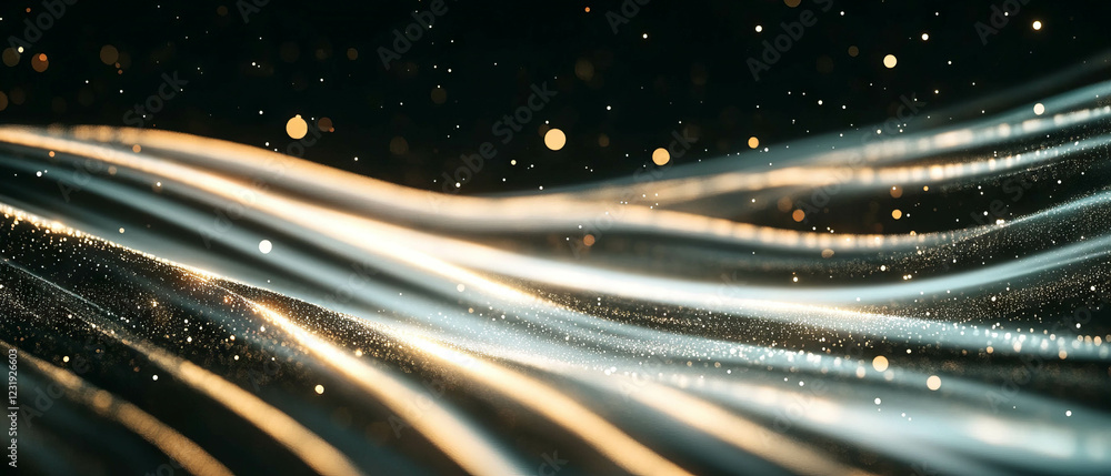 Poster swirling light spirals create a dynamic vortex effect on a black background