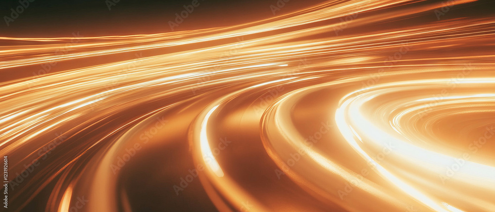 Poster swirling light spirals create dynamic vortex effect on black background for logo placement