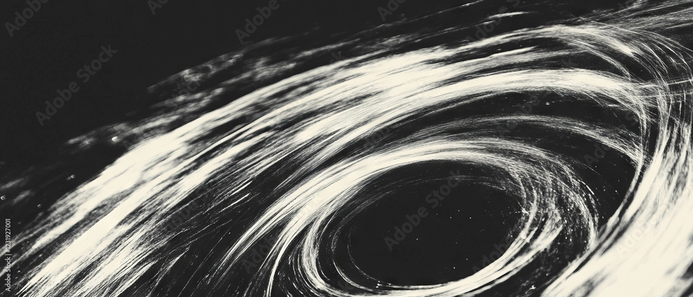 Aufkleber swirling spiral petal textures create dynamic vortex effect on black backdrop