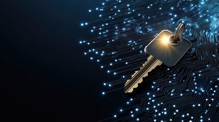 The key serves as a powerful symbol representing the importance of digital security within today’s advanced technological landscape