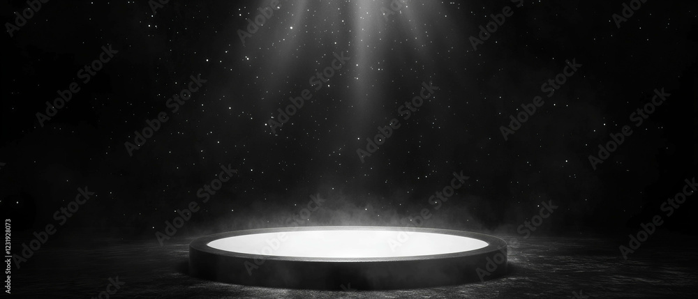 Aufkleber three-dimensional dust particles create floating light against a black background