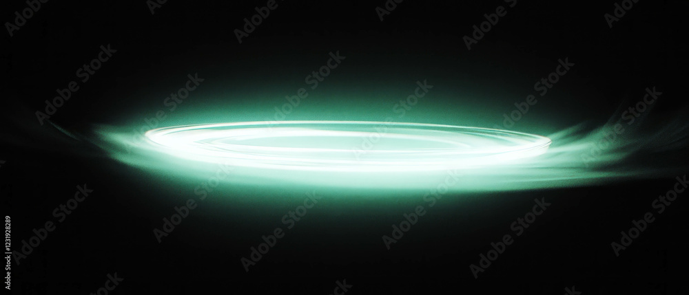Poster three-dimensional light effects creating depth and movement in a dark setting
