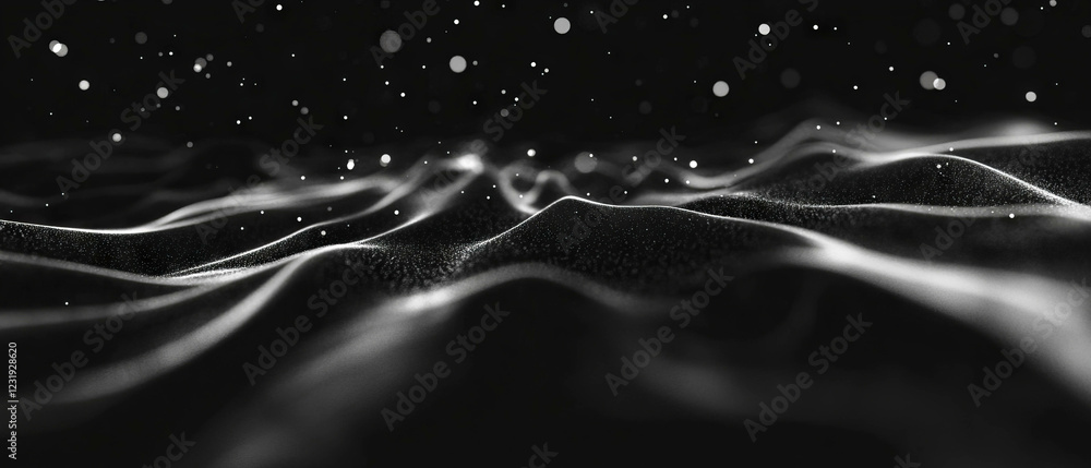 Poster three-dimensional sparks create captivating visual effects in dark space