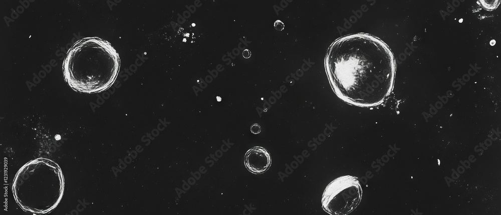 Poster captivating overlay of tiny dust particles with a clear center on black background