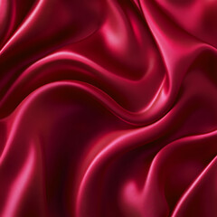 Claret Red silk satin fabric. Elegant abstract background. Liquid wave effect or silk with soft wavy folds.